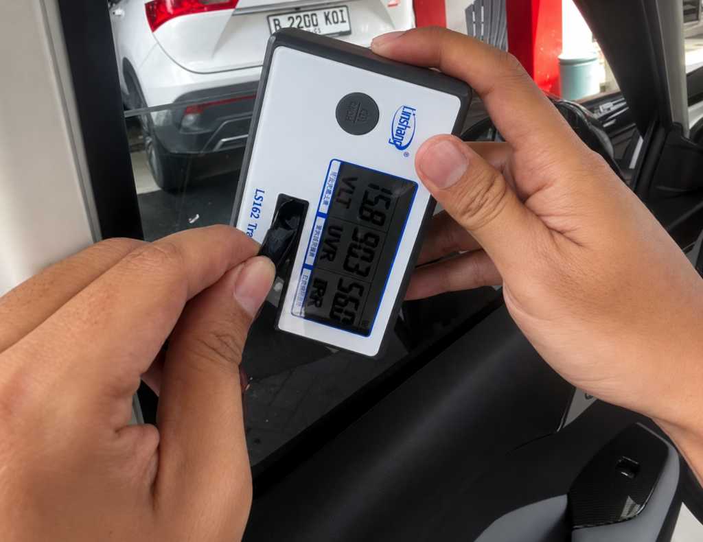 Tes Transmission Meter Kaca Film Bawaan BYD Atto 1