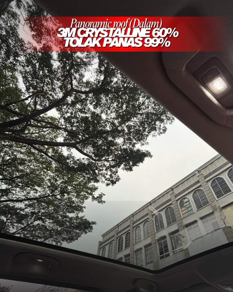 Kaca Film 3M Panoramic Roof menggunakan 3M crystalline 60%