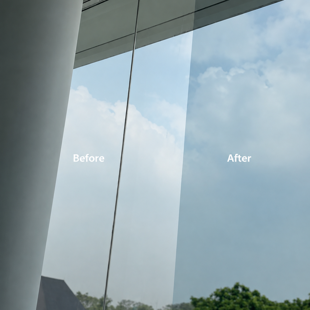 Before After Pemakaian 3M Crystalline 20% untuk Hunian
