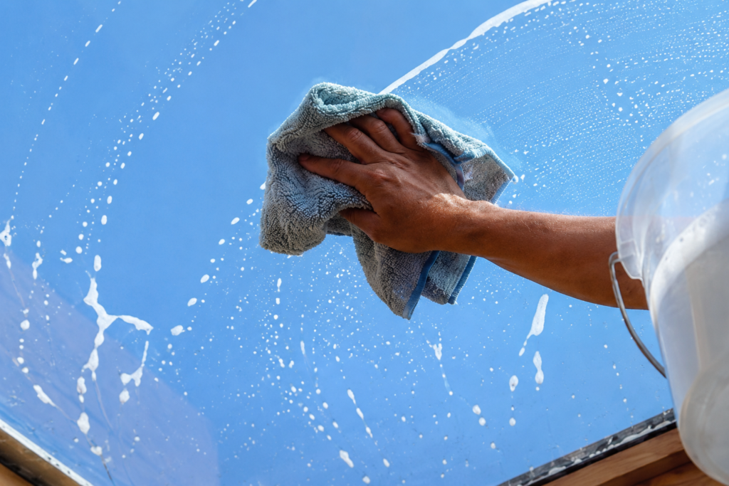 Cara Merawat Kaca Skylight agar Tetap Bening dan Awet Bertahun - Mencuci skylight